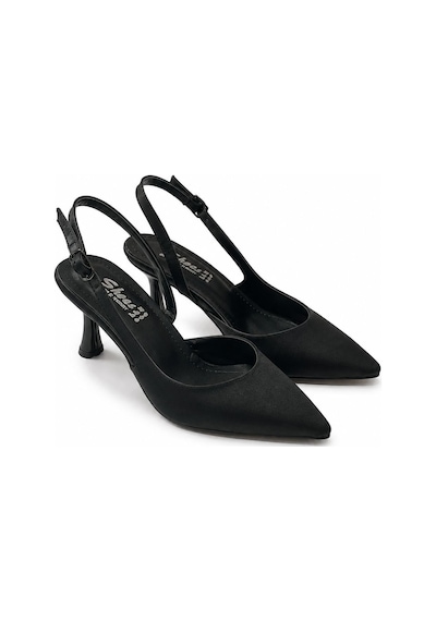 Asmi Shoes Kadın Siena Siyah Süet 7 Cm Topuklu Sivri Burun Arkası Açık Atkılı Ayakkabı Asmi Shoes Kadın Siena Siyah Süet 7 Cm Topuklu Sivri Burun Arkası Açık Atkılı Ayakkabı
