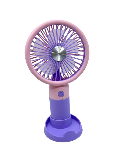 Şarjlı Taşınabilir El Pervanesi / Masa Üstü Mini Fan Mor-pembe
