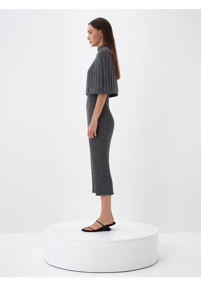 Xint Antrasit Regular Fit Yünlü Elbise 851074
