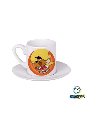 Speedy Gonzales Türk Kahvesi Fincanı 0173 Beyaz