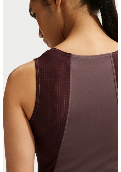 Nike Pro Women's Dri Fit Tank Top Çeyrek Fermuar Kadın Antreman Atleti Kahverengi