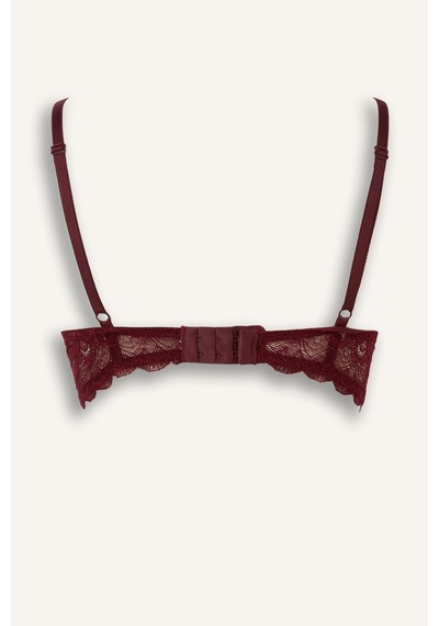 Defacto Dantelli Micro Kaplı Full Push Up Balenli Basic Tişört Bra H8027ax26aubr170 Bordo-br170