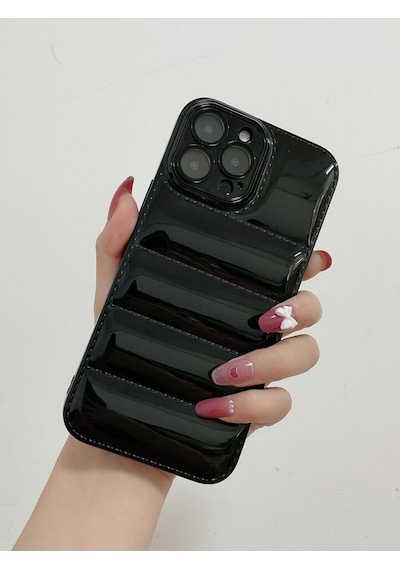 Pointtech Apple Uyumlu iPhone 11 Pro Max Puffer Silikon Kılıf Kamera Koruma Lens Koruma Parlak Telefon Kılıfı