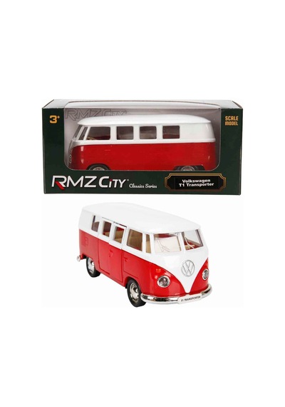 1:32 Rmz City Alman Klasikleri Serisi Die Cast Çek Bırak Model Araba - Kırmızı Volkswagen T1 Transpo
