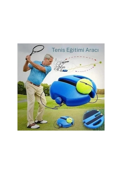 Tenis Antrenör Seti Profesyonel Elastik Halatlı Tenis Antrenman Aleti Pratik Spor Fitness Aleti