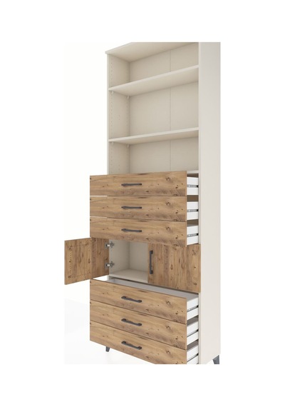 Arges Dolap 4 Raflı 6 Çekmeceli 2 Kapaklı 88x30x243 Aytaşı-çam Aytaşı