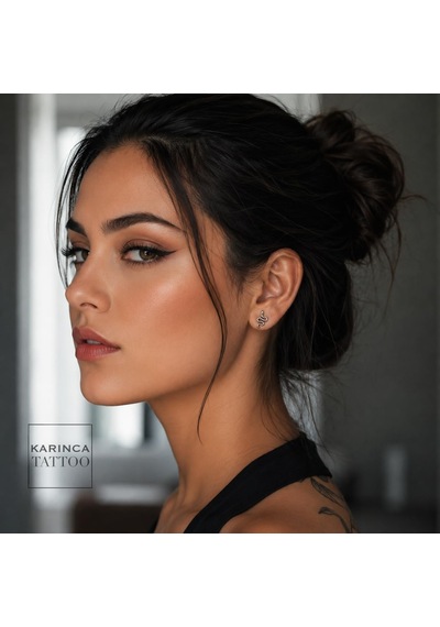 Yılan Helix Flat Kulak Conch Tragus Piercing Cerrahi Çelik