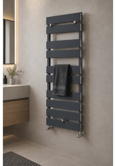 Hestia Bath Alüminyum Havlupan 490 X 1200 Antrasit Renk Aks:460