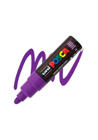 Uni Pc-7m Posca 4.5-5.5 Su Bazlı Poster Markörü Mor