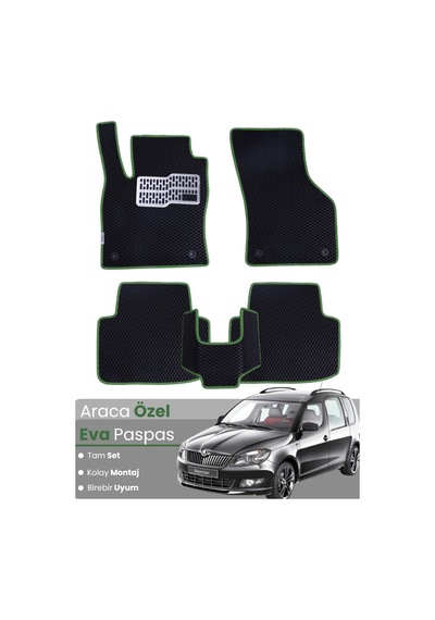Skoda Roomster 2006-2015 Uyumlu Eva Paspas Tam Set Oto Paspas,araca Özel,kolay Montaj 588
