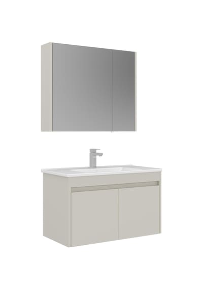 Orka Arno 85 Cm Parlak Kaşmir Kapaklı Banyo Dolabı Takımı Kaşmir