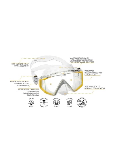 Parumarin Cressi Liberty Clear/Yellow Dalış Ve Yüzme Maskesi