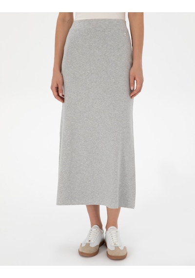 Pierre Cardin Kadın Gri Melanj Etek Triko 50311060-vr086 Gri Melanj