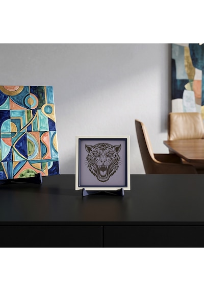Kaplan Silüetli Estetik Dekoratif Obje, Sevdikleriniz İçin Modern Bir Hediye 10x10 Cm
