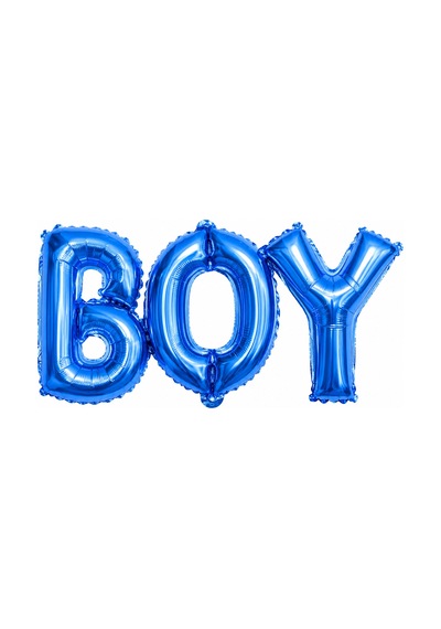 Cinsiyet Partisi Boy Yazısı Folyo Balon Mavi