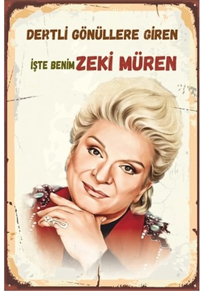 Işte Benim Zeki Müren Retro Vintage Ahşap Poster
