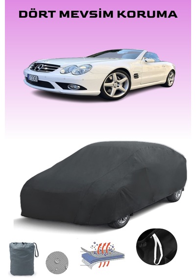Siyah, Mercedes Sl 55 Amg R230 2006 - 2021, Araba Brandası, Oto Örtüsü, Araba Çadırı Siyah