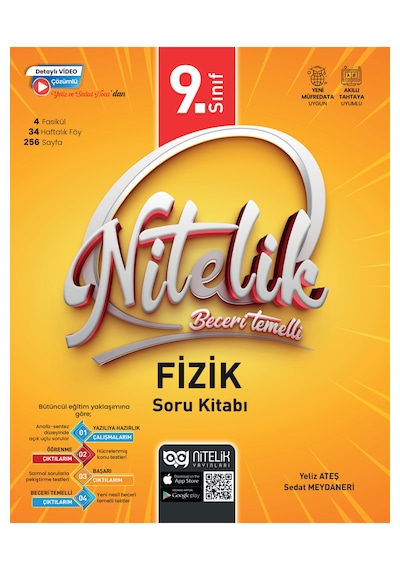 Nitelik Yayınları 9. Sınıf Fizik Beceri Temelli 34 Haftalık 4 Fasikül Video Çözümlü Soru Kitabı Kk3048