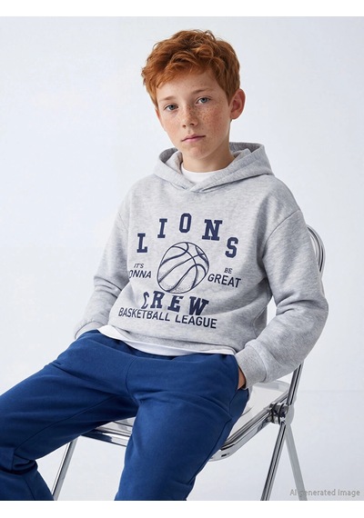 LC Waikiki Lcw Kids Gri Erkek Çocuk Kapüşonlu Baskılı Eşofman Takımı Lıght Grey Melan LC Waikiki Lcw Kids Gri Erkek Çocuk Kapüşonlu Baskılı Eşofman Takımı Lıght Grey Melan