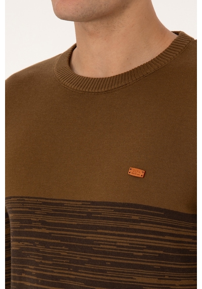 U.S. Polo Assn. Erkek Slim Fit Bisiklet Yaka Haki Kazak 50314970-VR027