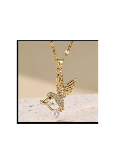 Faux Pearl Zirkonya İşlemeli Ve İnci Detaylı Şık Altın Sarısı