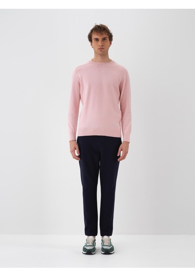 Xint Pembe Regular Fit Bisiklet Yaka Yünlü Kazak 801822