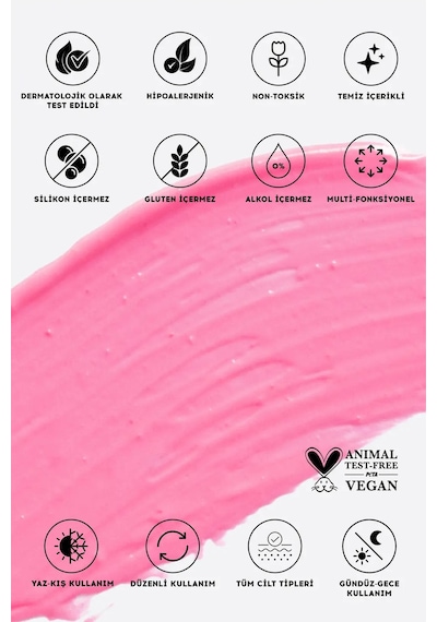 Cream Co. Nemlendirici Besleyici Işıltılı Dudak Yanak Göz Renklendirici Glow Tint Radiant Pink