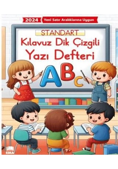 Ema - Kılavuz Dik Çizgili Güzel Yazı Defteri A4 1.sınıflar İçin Yeni Sistem - 2 Adet