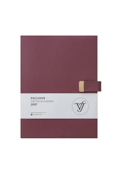 Victoria's Journals Exclusive 2027 Haftalık Ajanda A4 19x25cm Ivory 100gr. İçi Değişebilir Bordo