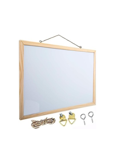 Duvara Monte Beyaz Yazı Tahtası 45x60 Cm 1 Adet Laminant Yazı Tahtası Ahşap Çerçeveli Askılı Okul Ofis Büro 124-Pembe