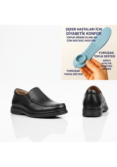 Growish Gr0448 Hakiki Deri Topuk Dikeni Ve Şeker Hastalarına Özel Üretim Klasik Günlük Ayakkabı Siyah Dikiş Detay Growish Gr0448 Hakiki Deri Topuk Dikeni Ve Şeker Hastalarına Özel Üretim Klasik Günlük Ayakkabı Siyah Dikiş Detay