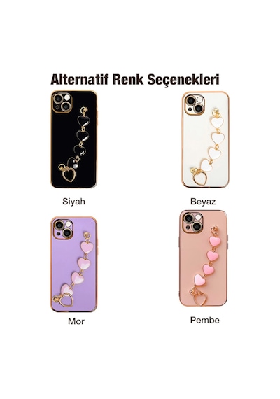 Ally Apple Uyumlu iPhone 13 6.1Inç Kilif Kalp Bileklik Tutuculu Lüx Silikon A 341268770