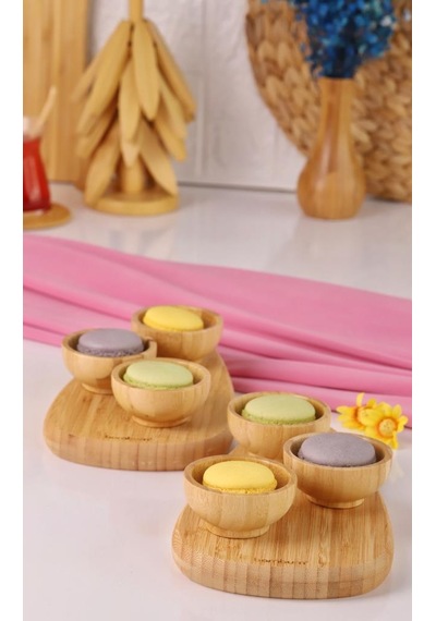 Bambum 8 Parça Bambu Sosluk Çerezlik Kahvaltı Ve Sunum Seti Bambu