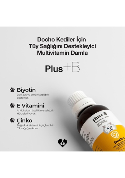 Kediler İçin Tüy Sağlığını Tamamlayıcı Multivitamin Ve Biotin İçerikli Damla 50 Ml