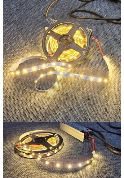 Mutfak Dolabı Gün Işığı Şerit Led 12V Adaptör Aç Kapa 5 M