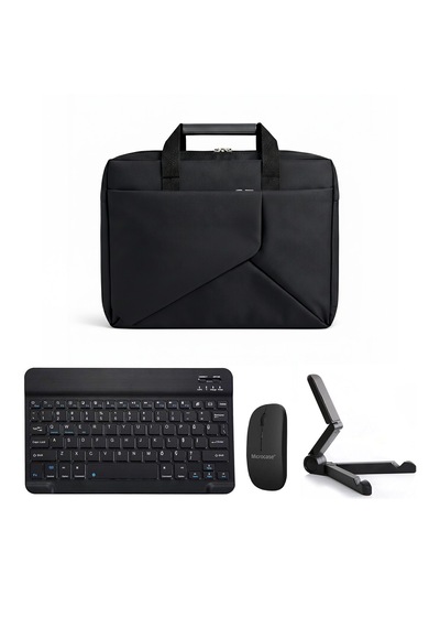 Microcase Oneplus Pad 4 13.2 İnch İle Uyumlu Apple Uyumlu MacBook Laptop Çantası 2 Bölmeli + Bluetooth Klavye+mouse+tablet Standı Siyah Al5568 Diğer