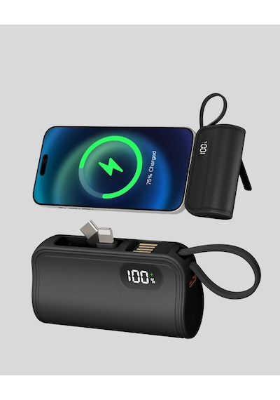 Dahili Konektörlü 20w Hızlı Şarj Mini Taşınabilir Powerbank