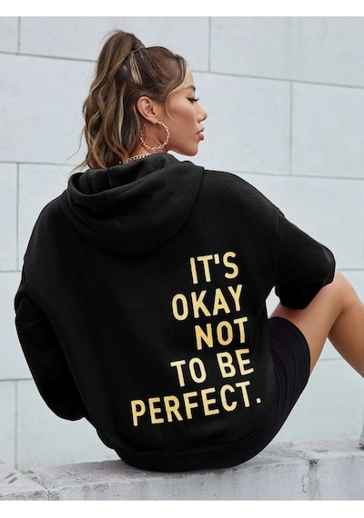 Altamira Unisex Its Okey Baskılı Oversize Kapüşonlu Sweatshirt 001