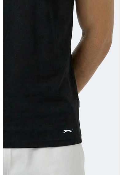 Slazenger Kulap Erkek Kolsuz Siyah Tişört Siyah