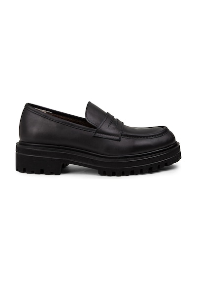 Deery Hakiki Deri Siyah Kadın Loafer Ayakkabı - 01903zsyhe01 Siyah