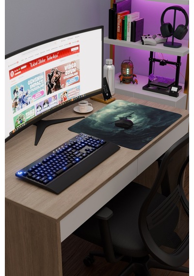 Airplane Uçak Kaymaz Dikişli Kauçuk Oyuncu Mousepad V2 - 48x40 Xl Gaming Mouse Pad Fare Altlığı