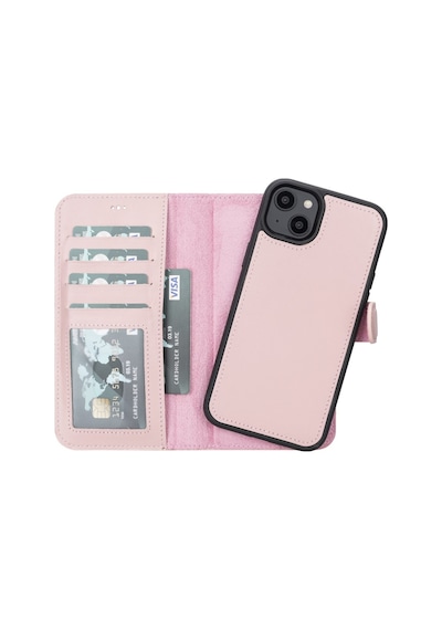 Apple Uyumlu iPhone 14 Plus Deri Cüzdanlı Kılıf Mwwn Nu2 Pembe