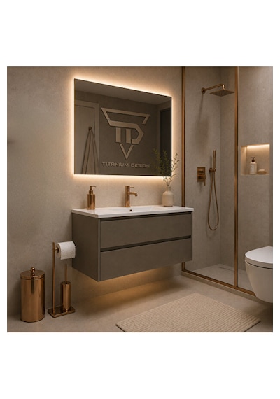 Rose Gold 5'li Banyo Seti Ankastre Duş Seti, Lavabo Bataryası, Sıvı Sabunluk, Wc Fırçalık Ve Çöp Kovası