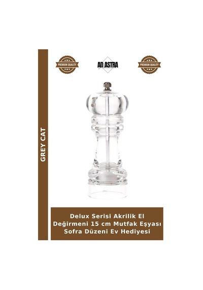Delux Serisi Akrilik El Değirmeni 15 Cm Mutfak Eşyası Sofra Düzeni Ev Hediyesi Çok Renkli
