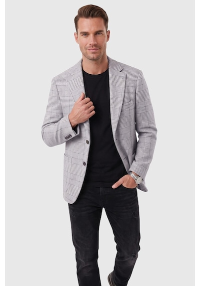 Rizzup Erkek Slim Fit Ekose Mavi Blazer Ceket Astarlı Kışlık Şık Spor Ceket 2702420