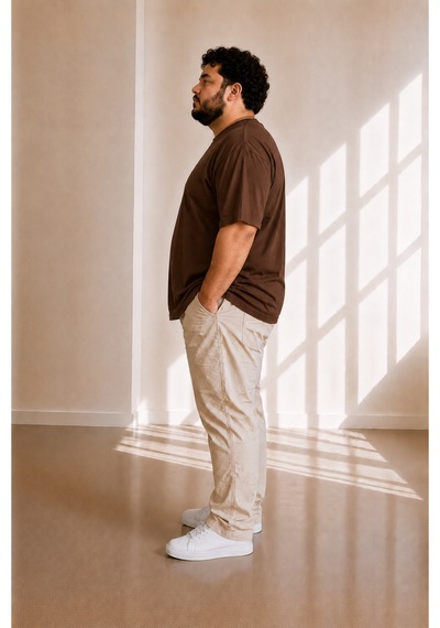Sngl Tekstil Erkek Büyük Beden Oversize Kısa Kollu T-shirt 3xl 4xl 5xl 6xl 7xl 8xl 9xl 10xl Kahverengi