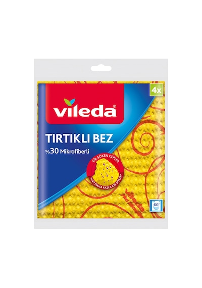 4 Adet Vileda %30 Mikrofiber Novolon Temizlik Bezi 4'lü Çok Renkli