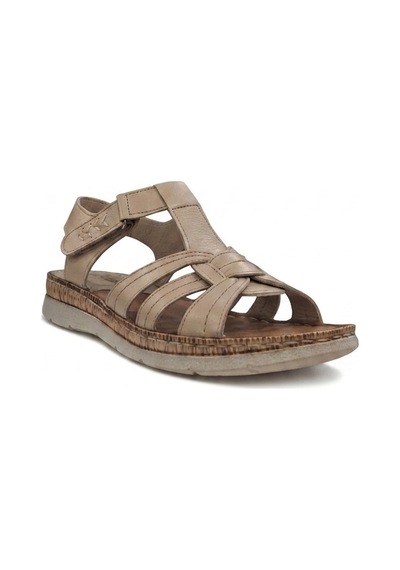 Bej Kadın Hakiki Deri Sandalet 213.s-050-30-15450