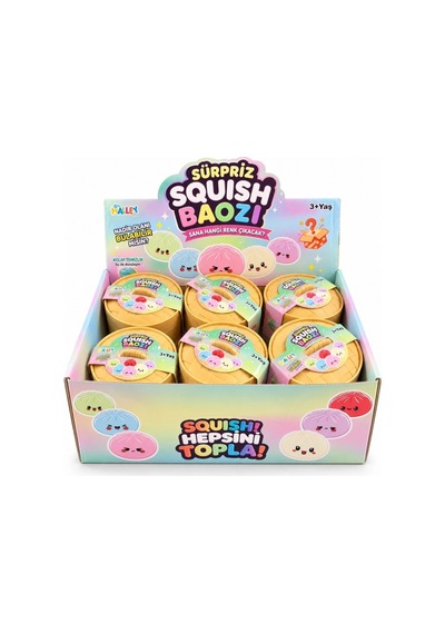 Çin Mantısı Baozi Simli Sürpriz Squishy Kutu Yumuşak Sıkılabilir Sevimli Oyuncak