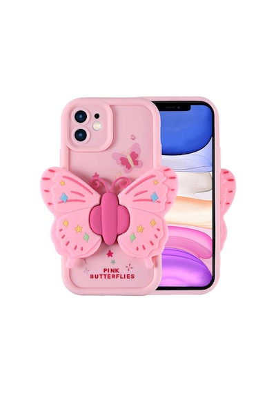 Apple Uyumlu iPhone 11 Uyumlu Kılıf Kamera Korumalı Figür Tasarımlı Zore Kapya Kapak-pembe Açık Pembe Açık -